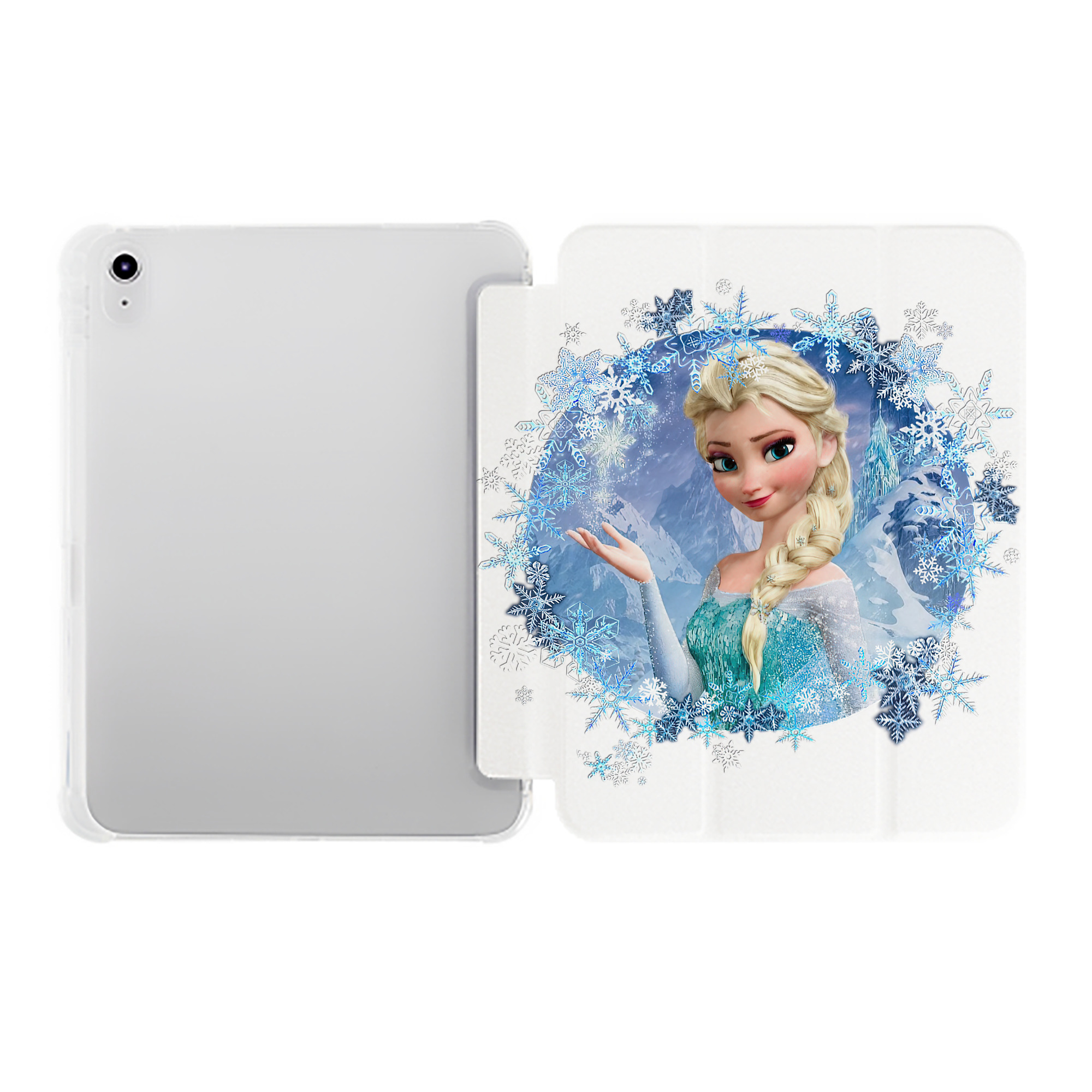 （画像用） アナと雪の女王 アンナ エルサ Frozen Anna Elsa IPad ケース ペン収納付き 三つ折りスタンド PUレザー×シリコン 対応機種9.5/10.5/10.9インチ